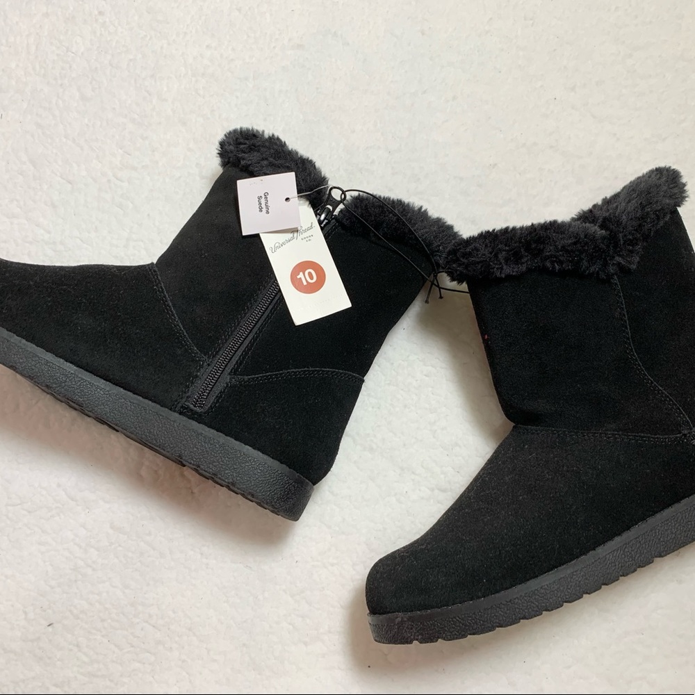 Genuine suede boots size 10 black